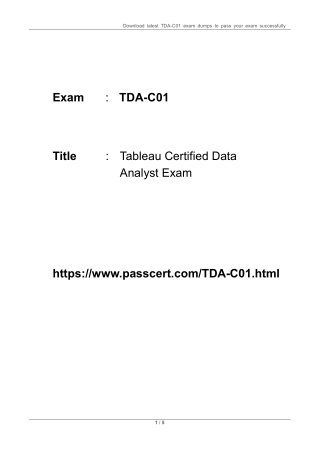 TDA-C01 Tableau Certified Data Analyst Update Dumps