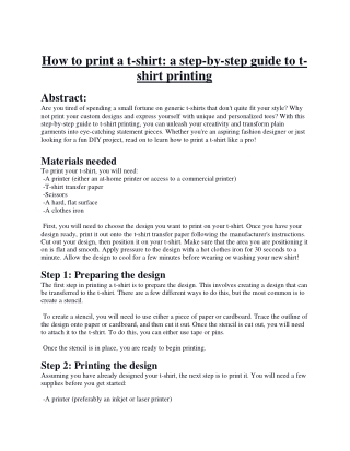 How To Print A T-Shirt: A Step-By-Step Guide To T-Shirt Printing