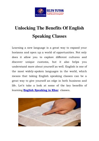 English Speaking in Khar Call-9920548905