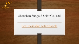 Best Portable Solar Panels | Sungoldsolar.us