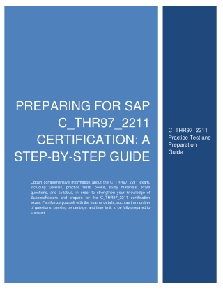 Preparing for SAP C_THR97_2211 Certification: A Step-by-Step Guide