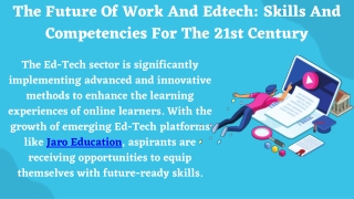 The Future Of Work And Edtech Skills And Competencies For The 21st Century