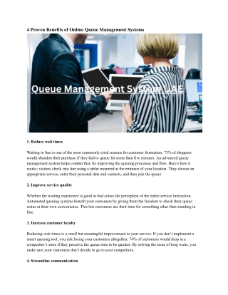 Queue Management System UAE