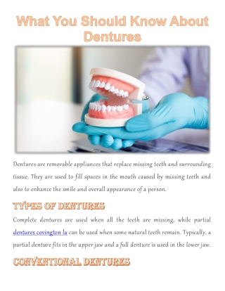 What You Should Know About Dentures