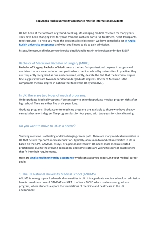 Anglia Ruskin university acceptance