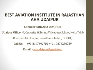 Best Aviation Institute In Rajasthan