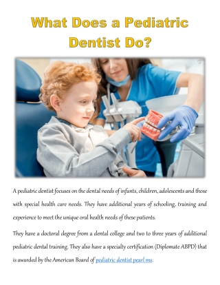 What Does a Pediatric Dentist Do