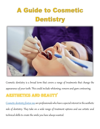 A Guide to Cosmetic Dentistry