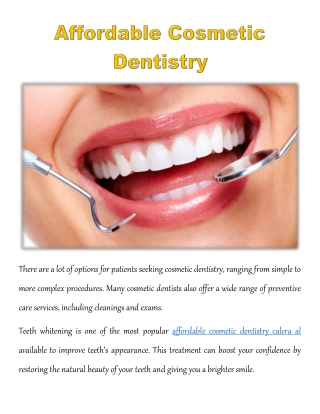 Affordable Cosmetic Dentistry