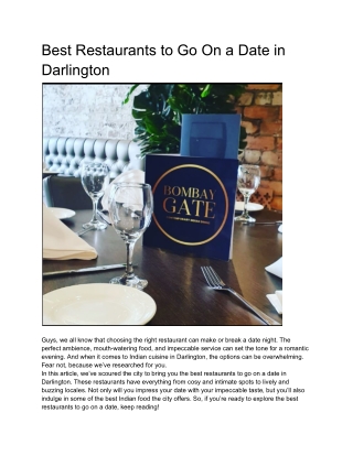 best-restaurants-to-go-on-a-date-in-darlington