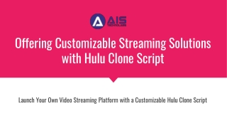 Offering Customizable Streaming Solutions with Hulu Clone Script