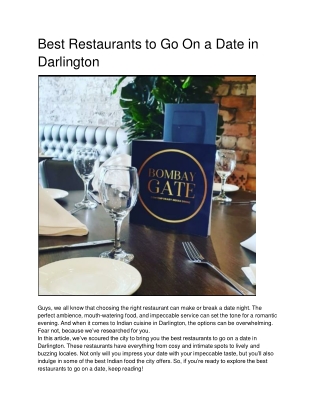 best-restaurants-to-go-on-a-date-in-darlington