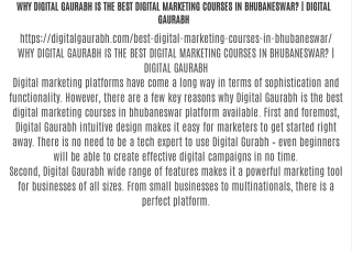 WHY DIGITAL GAURABH IS THE BEST DIGITAL MARKETING COURSES IN BHUBANESWAR? | DIGITAL GAURABH