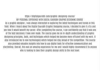MY PERSONAL EXPERIENCE WITH DIGITAL GAURABH GRAPHIC DESIGNING COURSE