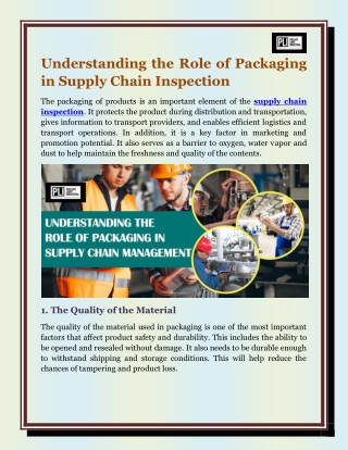 Understanding the Role of Packaging in Supply Chain Inspection