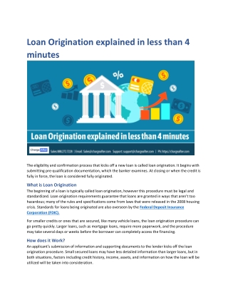 Loan Origination explained in less than 4 minutes