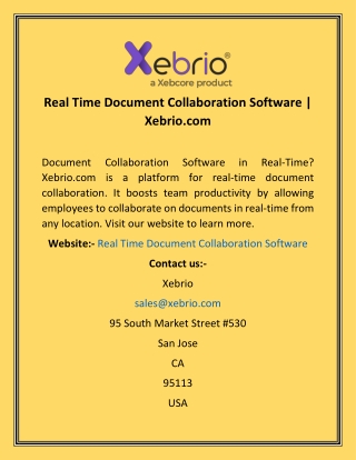 Real Time Document Collaboration Software  Xebrio