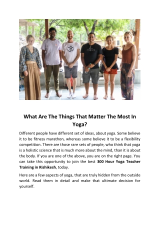 300 Hour Yoga Teacher Training in Rishikesh