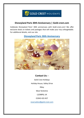 Disneyland Paris 30th Anniversary  Gold-crest