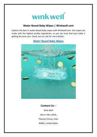 Water Based Baby Wipes  Winkwell.com