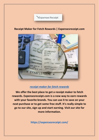 Receipt Maker for Fetch Rewards | Expensesreceipt.com