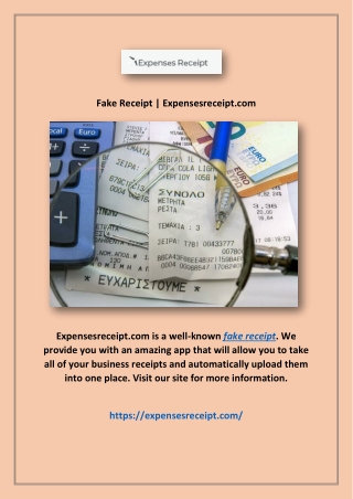 Fake Receipt | Expensesreceipt.com