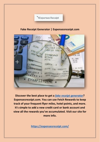 Fake Receipt Generator | Expensesreceipt.com