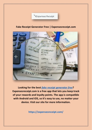 Fake Receipt Generator Free | Expensesreceipt.com