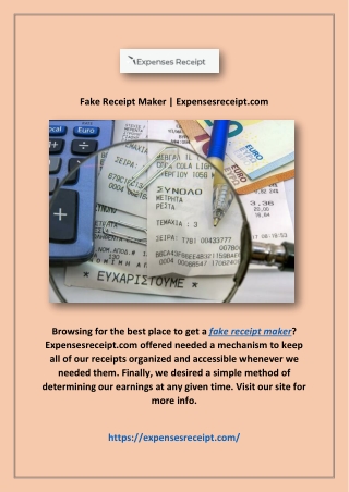 Fake Receipt Maker | Expensesreceipt.com