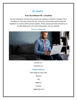 Free Tax Software BC  CloudTax