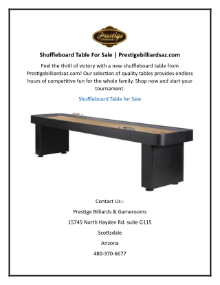 Shuffleboard Table For Sale  Prestigebilliardsaz.com