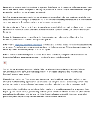 Tips de los profesionales de Cerrajeros Benidorm para el mantenimiento de las ce