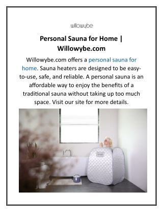 Personal Sauna for Home  Willowybe.com