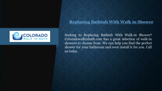 Replacing Bathtub With Walk in Shower  Coloradowalkinbath.com