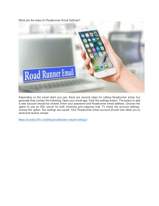 What are the steps for Roadrunner Email Settings