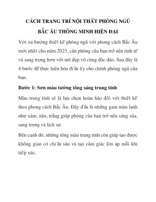 Cách trang trí nội thất phòng ngủ Bắc Âu thông minh hiện đại