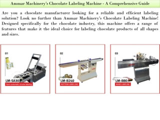 Ammar Machinery's Chocolate Labeling Machine - A Comprehensive Guide