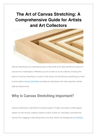 The Art of Canvas Stretching A Comprehensive Guide for Artists and Art Collectors