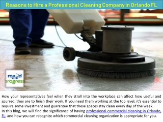 Reasons to Hire a Professional Cleaning Company in Orlando FL