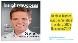 10 Most Trusted Aviation Solution Providers, 2022 December2022