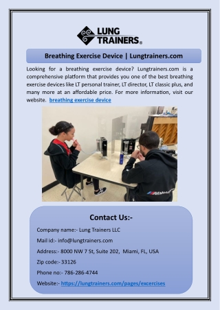 Breathing Exercise Device | Lungtrainers.com