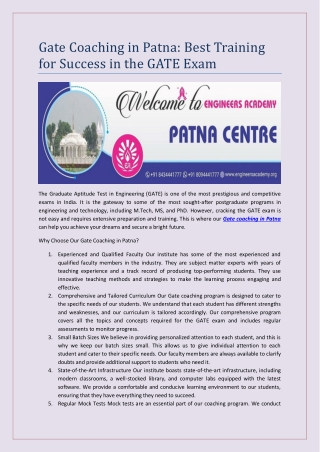 Gate Coaching in Patna Best Training for Success in the GATE Exam