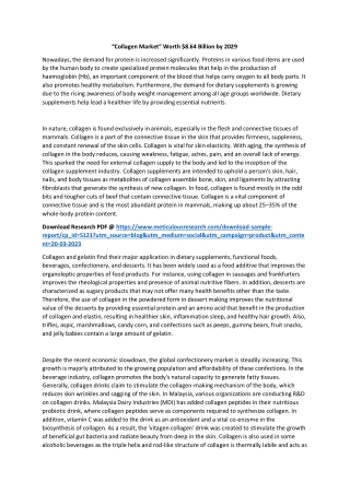 “Collagen Market” Worth $8.64 Billion by 2029