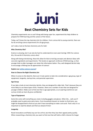 Best Chemistry Sets for Kids