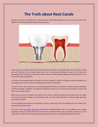 The Truth about Root Canals