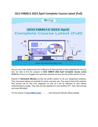 GCU HIM615 2022 April Complete Course Latest (Full)