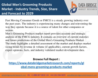 Men’s Grooming Products -FMCG