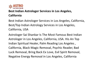 Best Indian Astrologer Services in Los Angeles