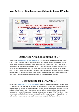 Axis Colleges - Best Diploma Colleges in Kanpur