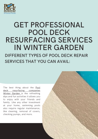 Get Professional Pool Deck Resurfacing Services in Winter Garden